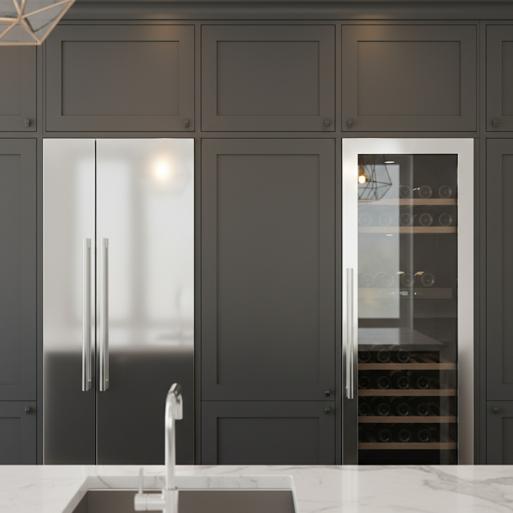 Premium built-in refrigerator and wine cooler