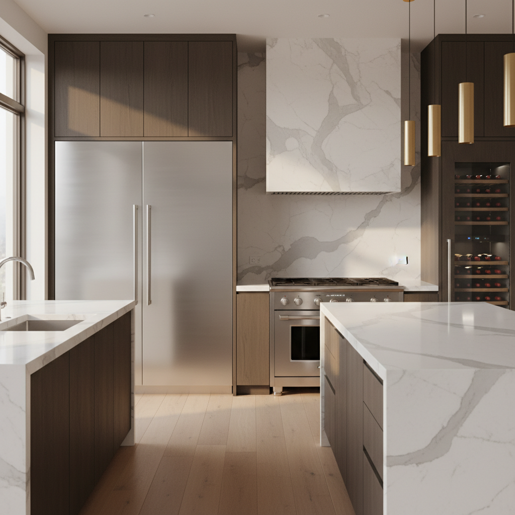 Luxury modern kitchen with premium refrigeration